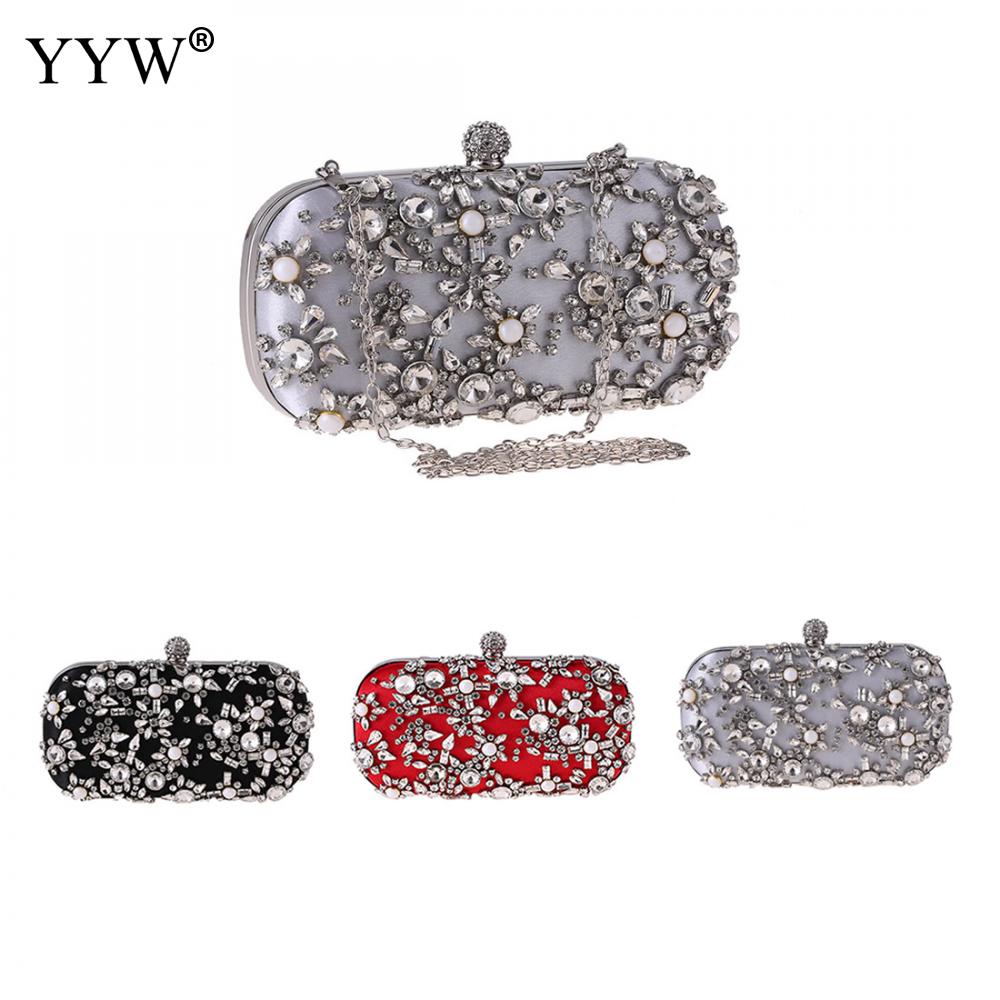 Beaded bryllup clutch kvinners veske håndvesker lommebøker kveld clutch bag med diamant rhinestone luksus kveld vesker bolsa