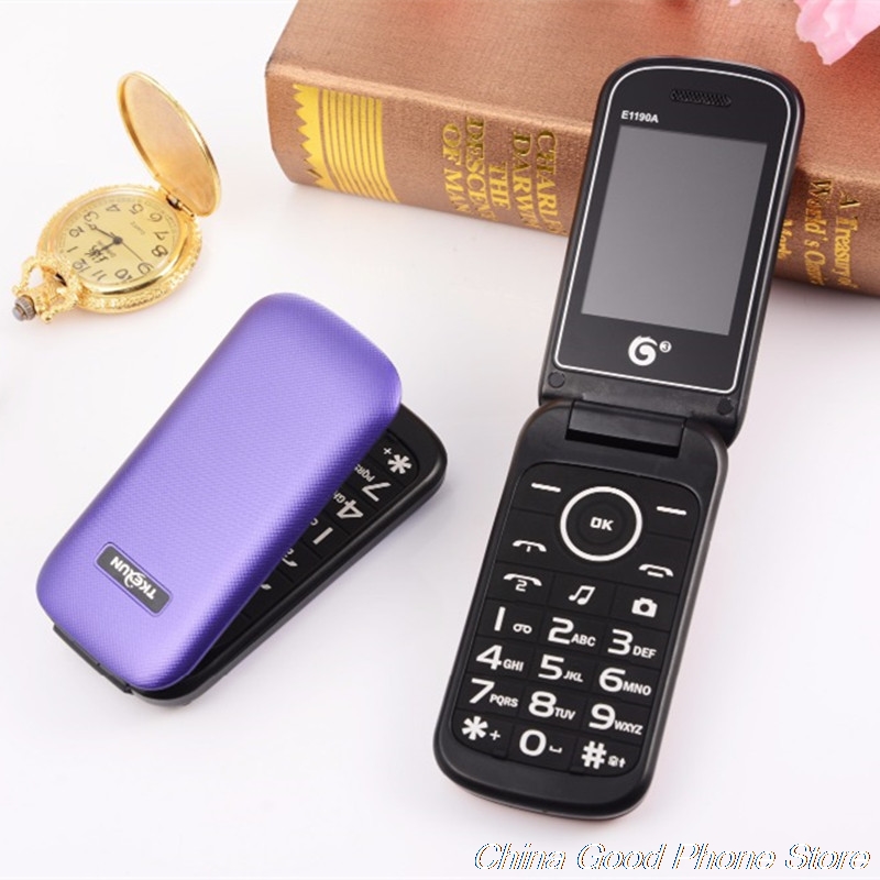 Dual SIM Flip Handy Bluetooth FM MP3 Vedio Günstige Alten Mann Handy Russische Tastatur TKEXUN E1190A