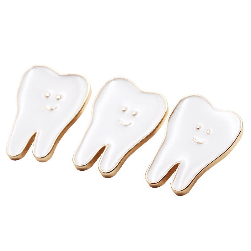 Broche con forma de dientes dentales, accesorio de decoración, insignia Molar, Pin higiénico de dentista, adorno, 2 piezas