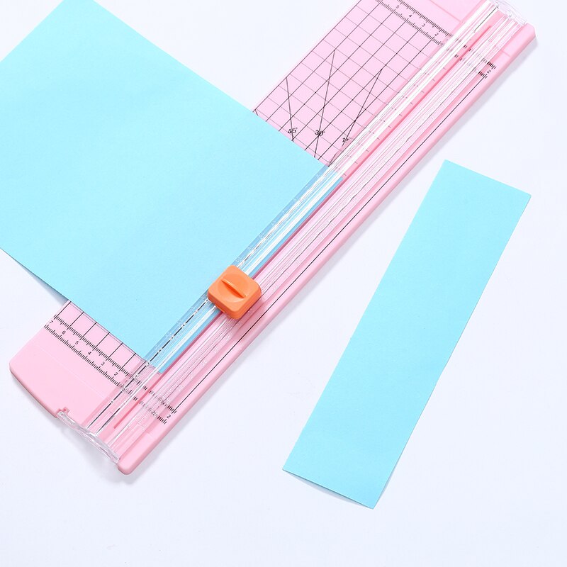 Portable Precision Paper Cutter Safety Cutting Mat Ruler for A4 A5 Paper Photo Label Scrapbooking Trimmer for Office School Kids