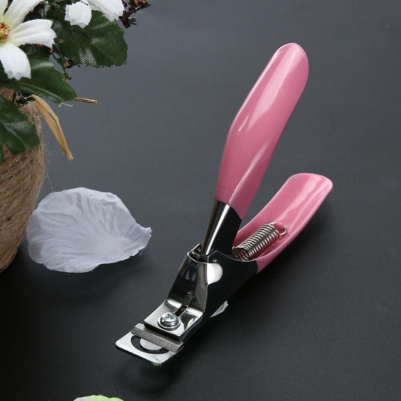 1PC Pink U Shape Nail Cutter Stainless Steel Manicure Nail Clipper False Nails Cutting Tool Trimmer Cutter
