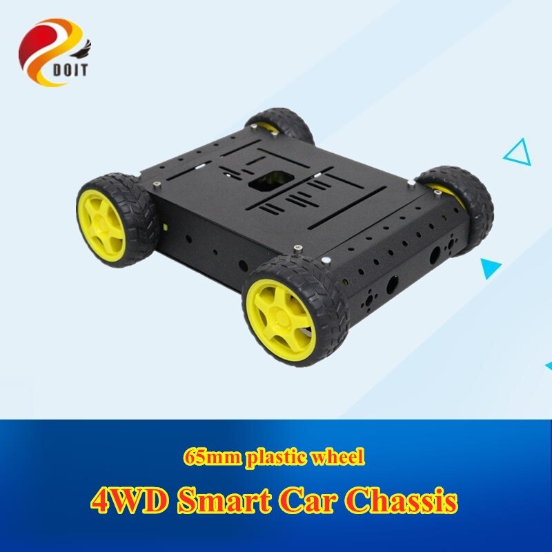 C400 4wd Smart Car Chassis Kit Met Tt Motor Wiel Aluminium Beugel Voor Arduino Diy Afstandsbediening robot Kit