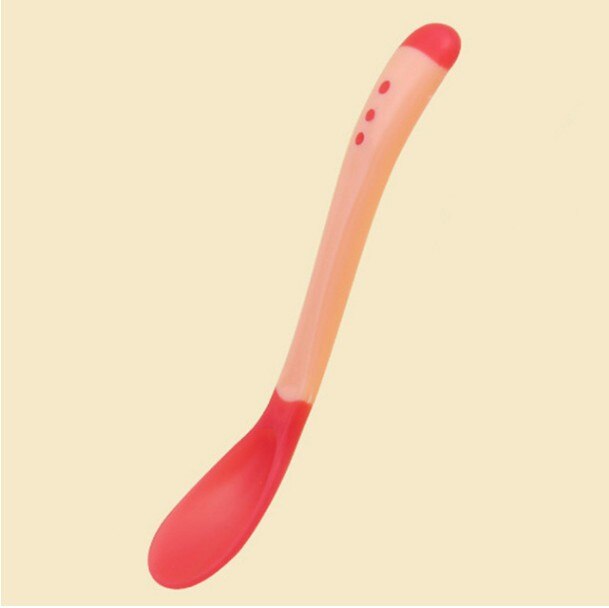 4 couleurs de Détection de Température Cuillère pour Enfants Garçons Filles Silicone Cuillère D'alimentation Cuillères Bébé Bambin Couverts Directe: Pink Spoon