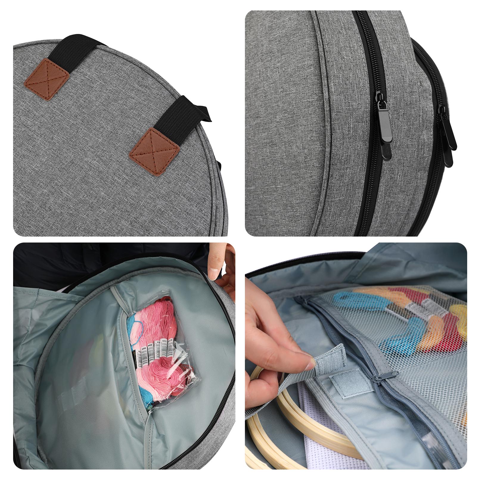 Portable Embroidery Tool Storage Bag Cross Stitch Set Storage Durable Bag Crochet Yarn Storage Bag