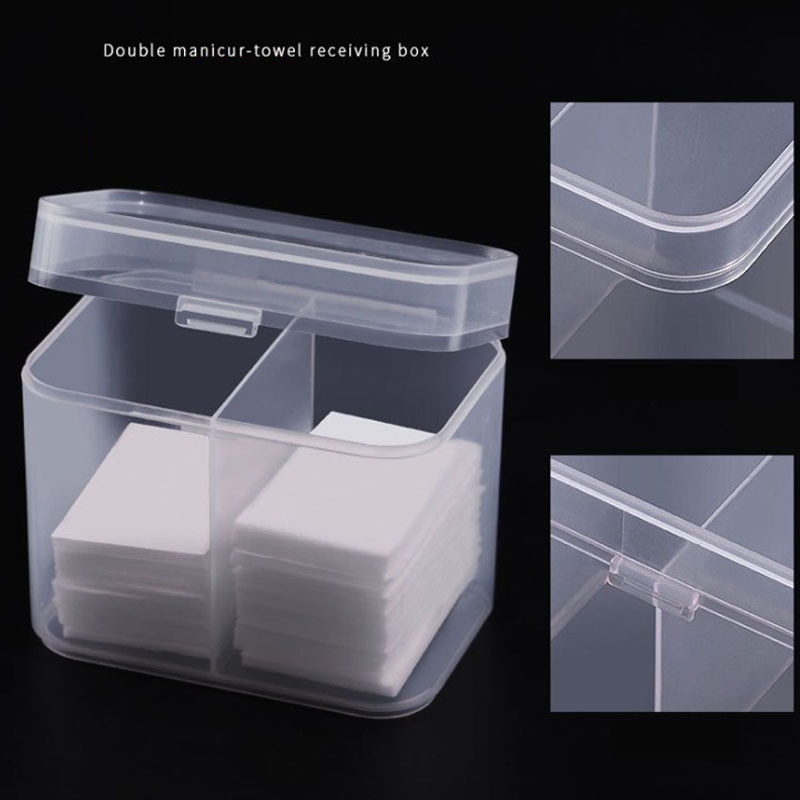 Cotton sheet storage box Nail manicure Box Plastic Shell Hard Empty Container Transparent Nail Art Tool