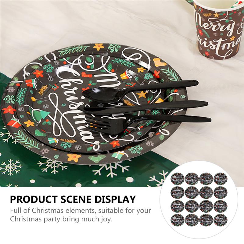 30pcs Disposable Food Plates Paper Meal Plate Fruit Dish for Christmas Party