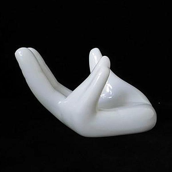 Colector de Ocarina blanco, soporte de mano de cerámica, Base de flores, decoración de escritorio de oficina, adornos Chic para el hogar