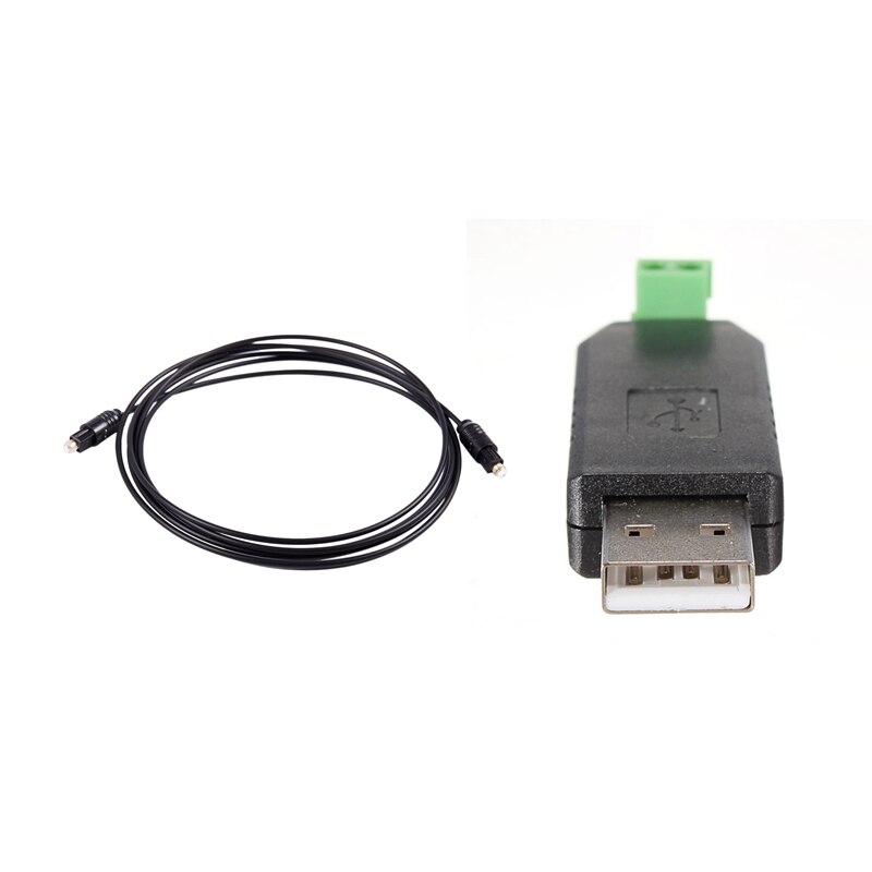 2M Metre Digital Fibre Optical o SPDIF MD DVD Gold Cable Lead Plug with USB to RS485 USB-485 Converter Adapter CNIM