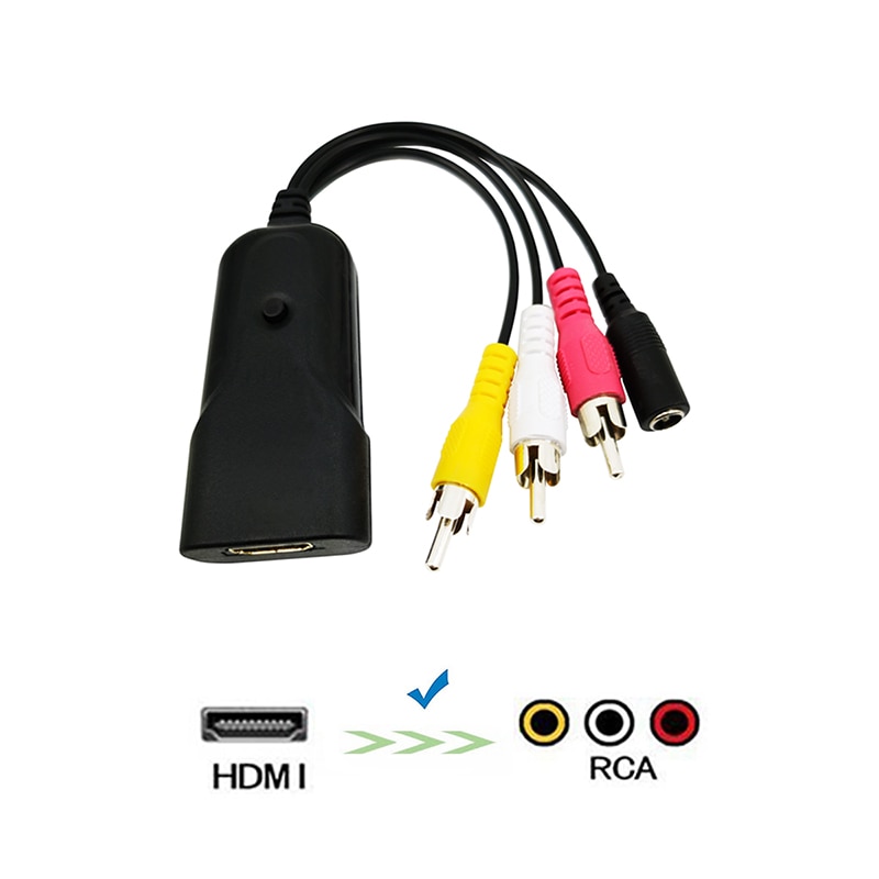 Hd 1080P Hdmi Naar Av/Rca Cvbs Adapter Mini HDMI2AV Video Converter Box Voor Hdtv Tv PS3 Computer pc Vcr