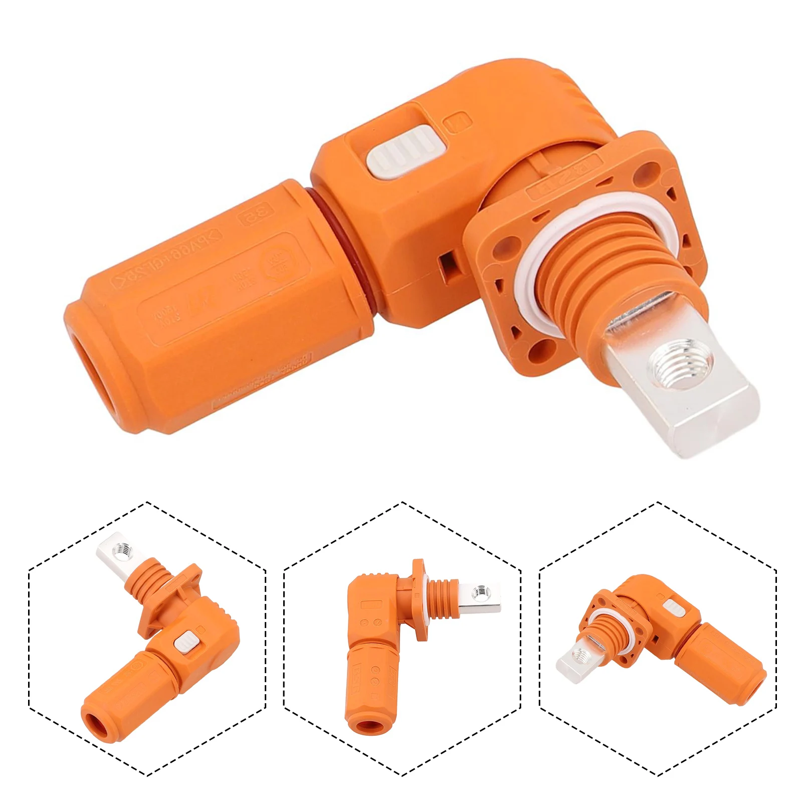 Connecteur de stockage d'énergie de batterie 120/200A 1000V, Terminal à prise rapide ignifuge pour chariot élévateur électrique, batterie d'alimentation de véhicule: Marron
