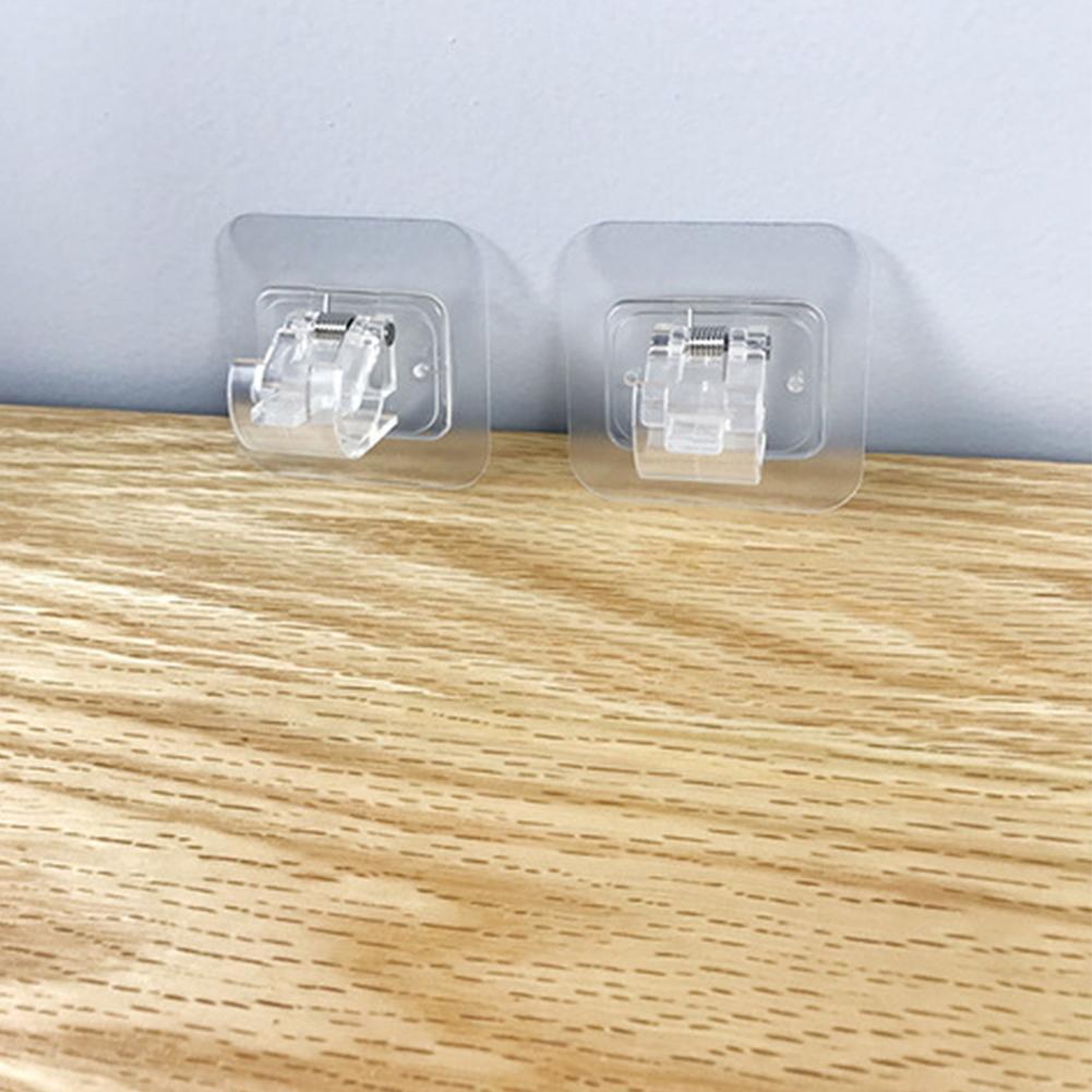 2 Pcs Hanging Curtain Hanging Rod Clamp Hooks Bathroom Shower Curtain Rod Fixed Clip Hanging Rack Hook With Clip Hook