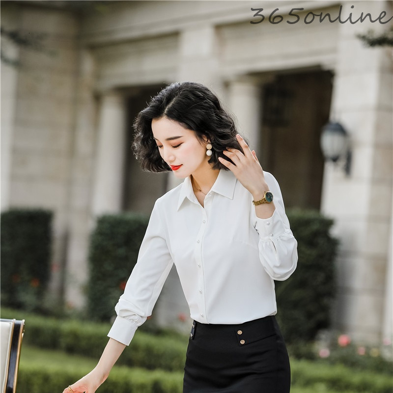 Red Uniform Styles Long Sleeve Blouses and Shirts for Women Business Work Wear Spring Autumn OL Blouse Clothes Tops
