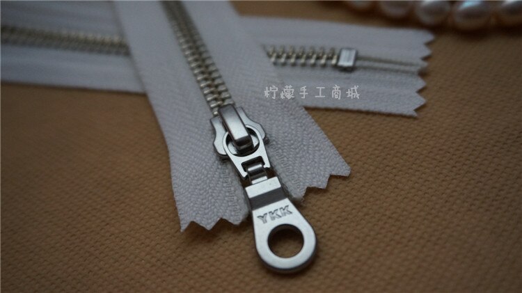 YKK 5 metal white copper closed zipper 15-50cm purse repair Metal