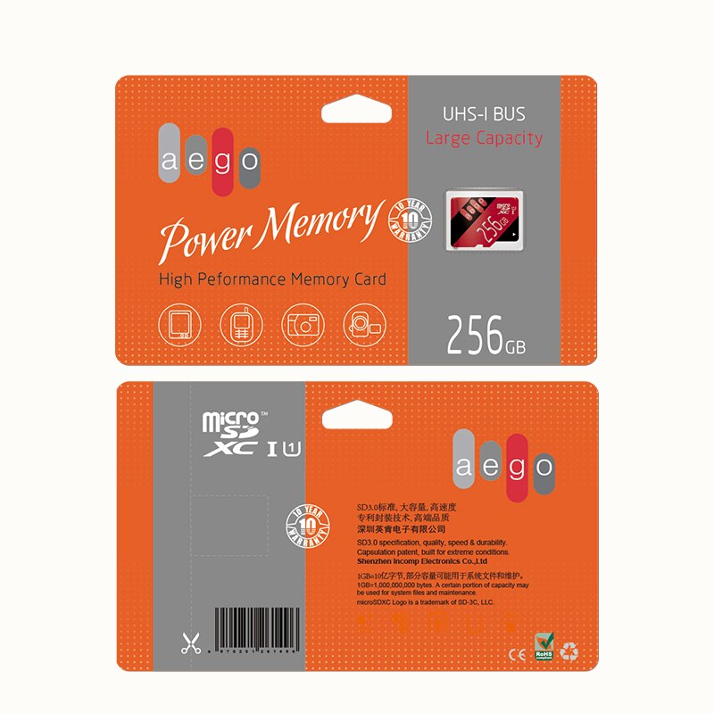 Aego Micro Sd Kaart Geheugenkaart 16 Gb 32 Gb 64 Gb 128 Gb 256 Gb Microsd Max 80 M/s uitra C10 Tf Card C4 8G Cartao De Memoria + Sd Adapter