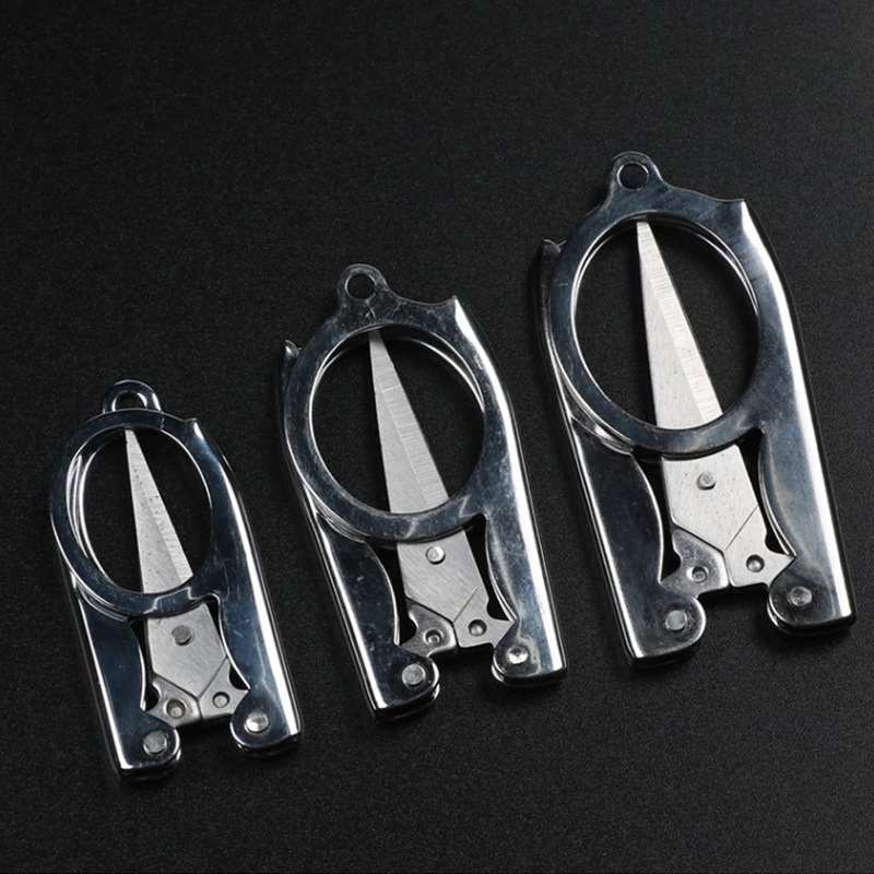 Stainless Steel Foldable Sissors Portable Student Handmade Crafts Scissors Stationery Office DIY School Supplies