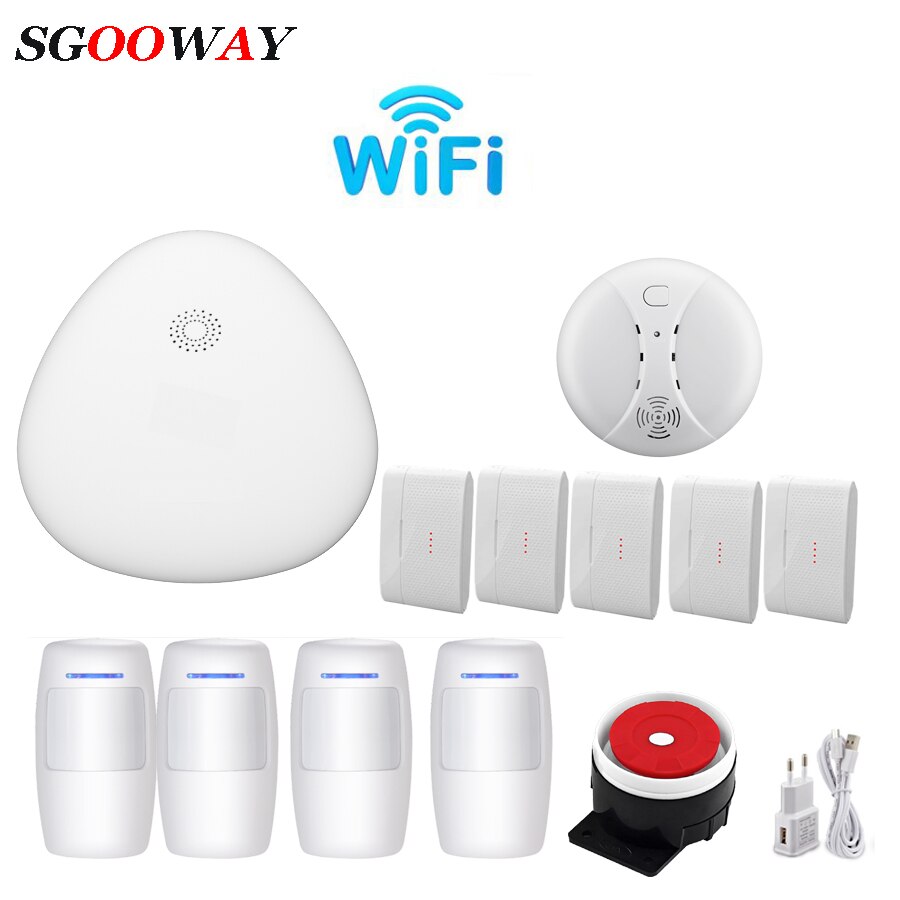 Sgooway Wifi Alarm System Door Security Alarm Magnetic Switch Wireless Window Door Opening Sensor: MULTI