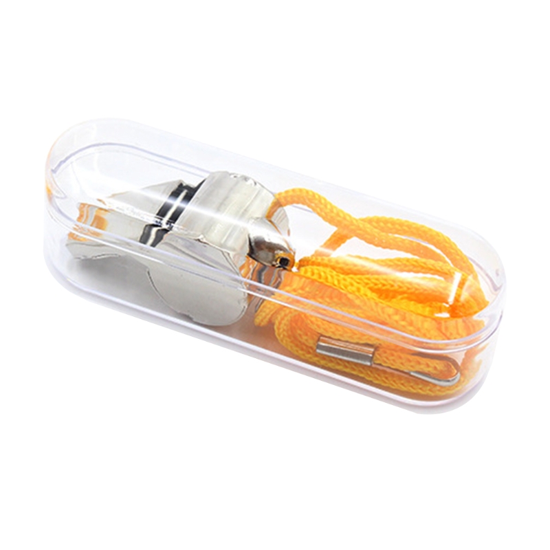 Edelstahlpfeife mit verstellbarem trageband für outdoor-sportarten, lauter, klarer pfiff, rostfrei, für schiedsrichter und andere einsatzkräfte.: Default Title