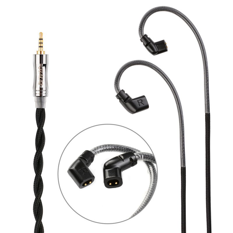 NiceHCK JIALAI JLDT2 Cost Effective OCC HiFi Cable Upgrade Replace Wire 3.5/2.5/4.4mm MMCX/QDC/0.78mm 2Pin For NRA ZEX ZAS DQ6: 2.5mm With QDC 2Pin