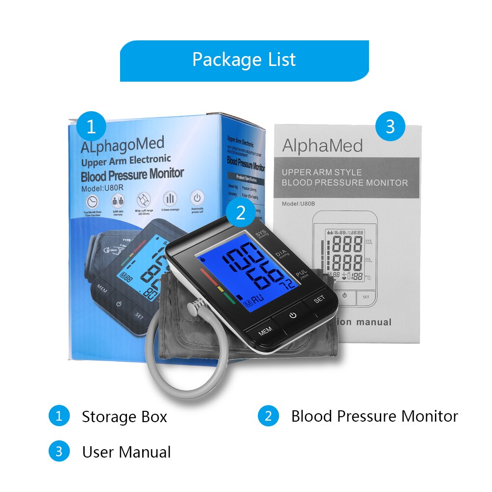 Digital Upper Arm Blood Pressure Monitor LCD Automatic Heart Beat Meter Sphygmomanometer Machine Tonometer Measuring Health Care