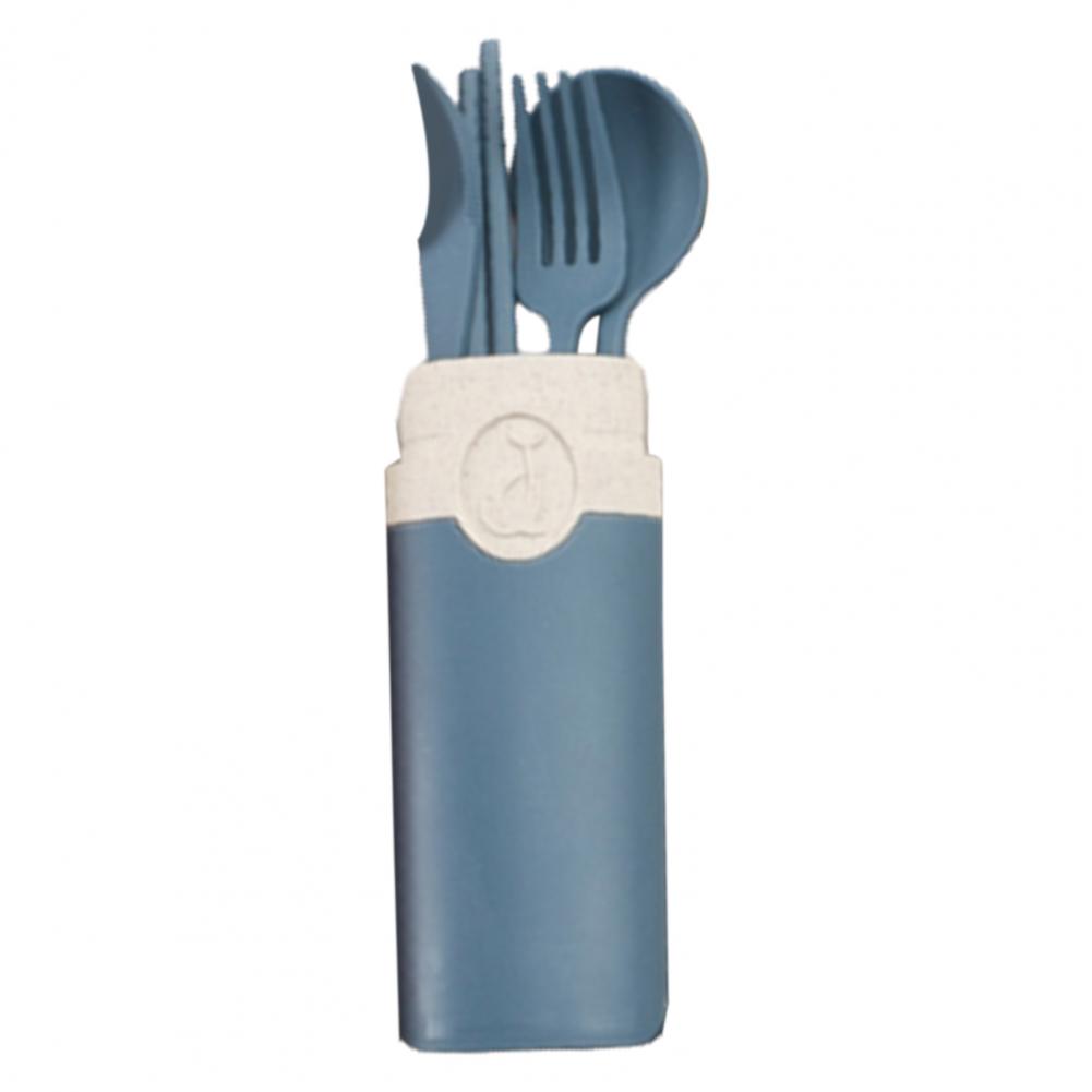 1 Set Good Chopsticks Portable Cutlery Set with Storage Box Reusable Outdoor Tableware Cutlery Set: Blue