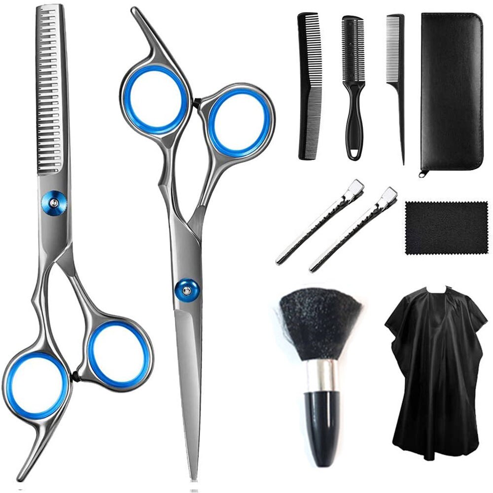 Haar Knippen Schaar Set Professionele Kappers Haar Kapper Dunner Barbershop Schaar Kit Salon Kam Clips Cape Voor Thuis