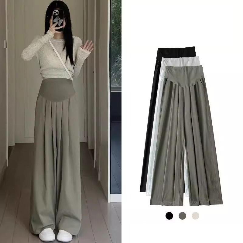 Plus Size Maternity Clothes for Comfortable Pregnant Women Striped Trousers Leisure Clothing Pregnancy Women's Loose Pants