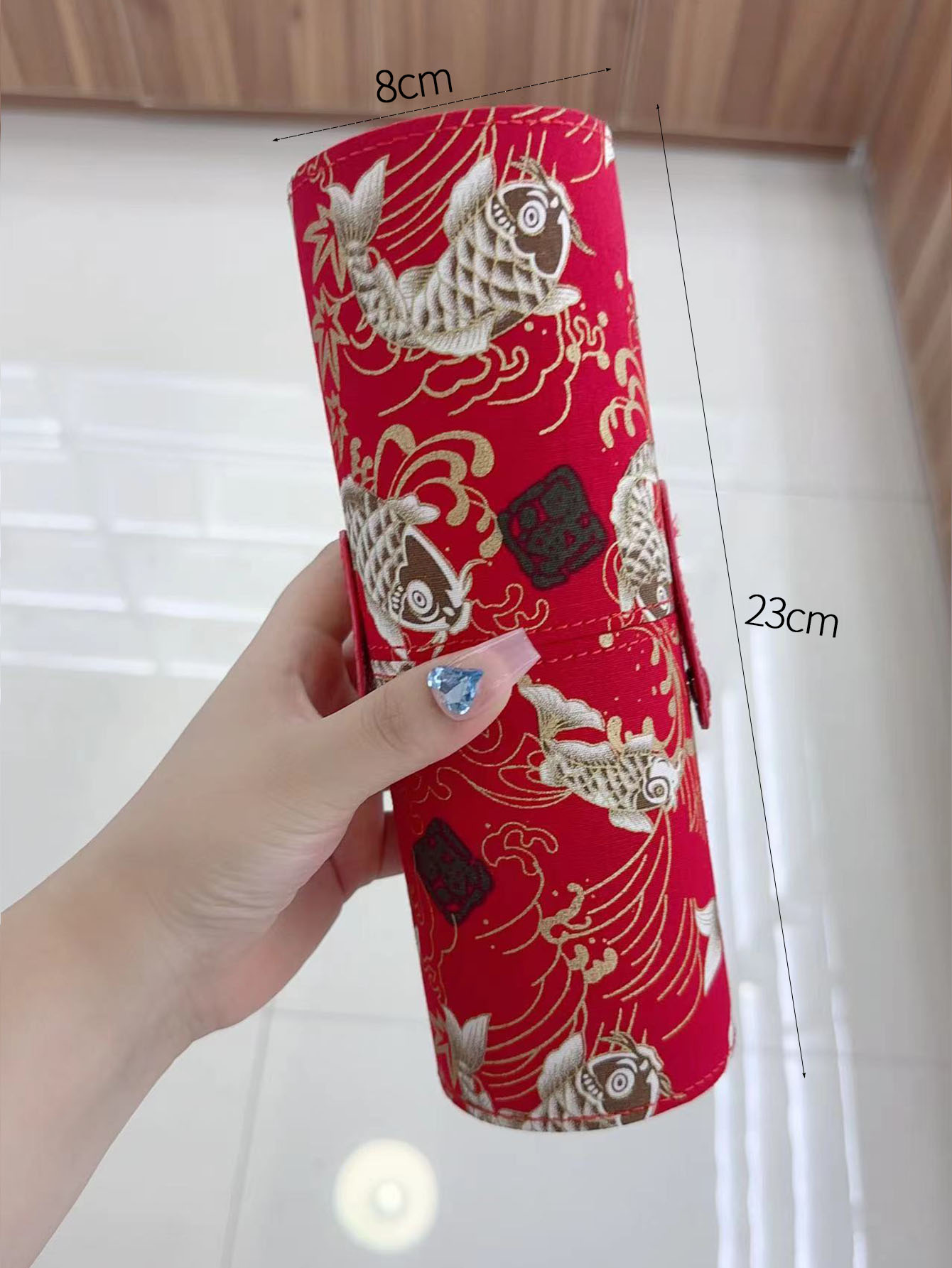 Makeup Brush Holder Large Capacity Make up Brush Case Organizer Cosmetic Cup Cylinder Storage Bag: Fuchsia