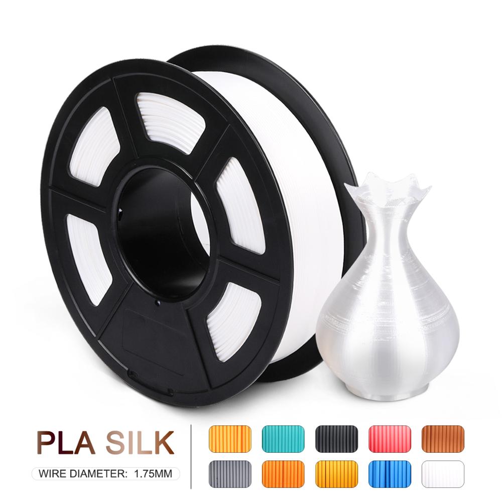 Di SETA Filamento PLA di SETA 1kg 2.2 lbs 1.75 millimetri 3D Stampante Filamento Nero di colore FAI DA TE per 3D stampa Ricariche con il Vuoto di imballaggio: Silk White