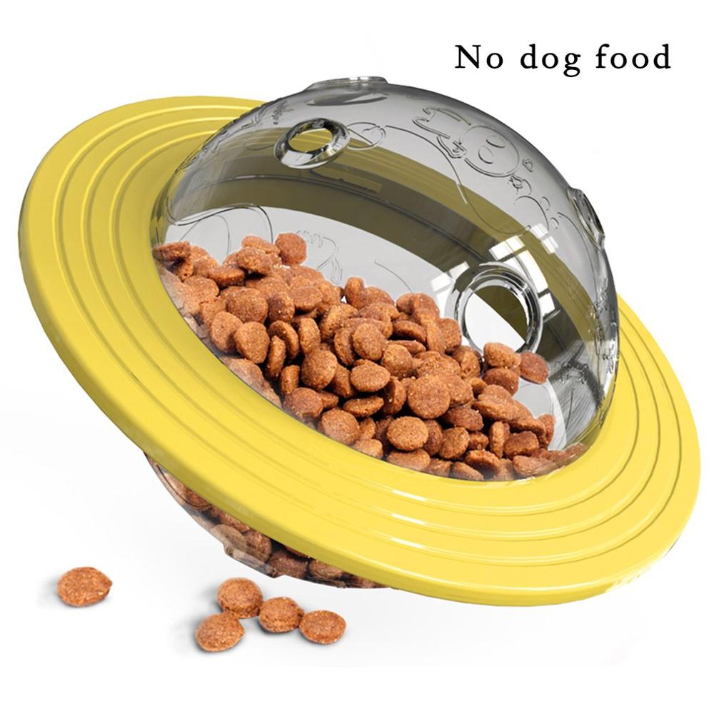 Dog Toy Tumbler Pet Feeder Bite Resistant Interactive Food Treat Ball Dispenser Intellectual Training Feed Bowl Pet Supplies: yellow