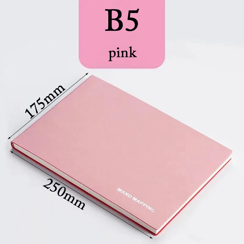 A4/B5 Notebooks 200 Mand Mapping Pages School Office Checkered Planner Notepad Agendabinder A5 Filler Paper Planner: B5 pink