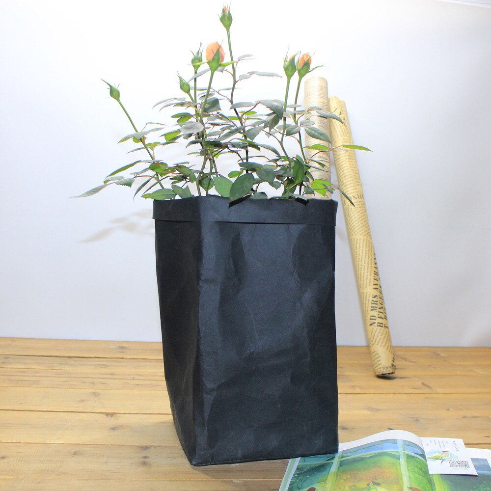 Kraft Paper Plant Grow Bags home garden Potato pot greenhouse Vegetable Growing Bags Moisturizing jardin Garden Bag tools: Black