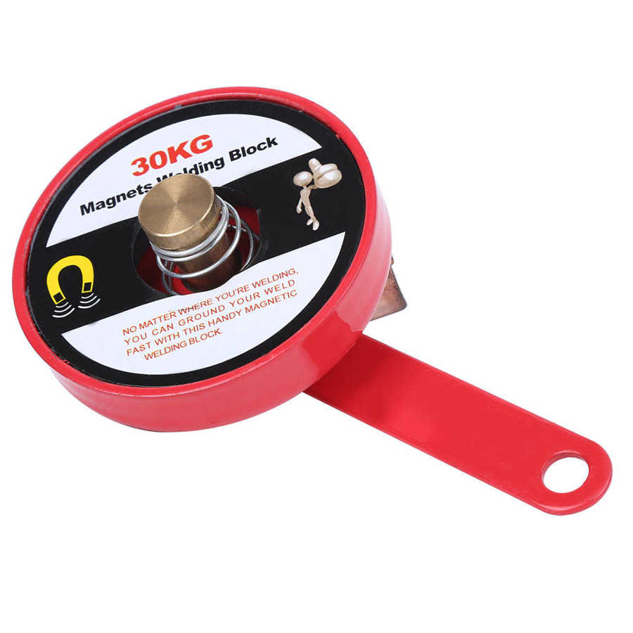 Magnet Welding Block Magnetic Grounding Block Magnet Positioner Clamp Red Alloy Steel 30kg Suction Welding Tool