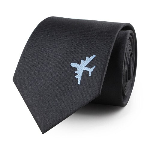 Veektie 8cm luftplan mønster slips solid sort forretning smukke seje bånd til mænd fly stil vestidos cravate: Default Title