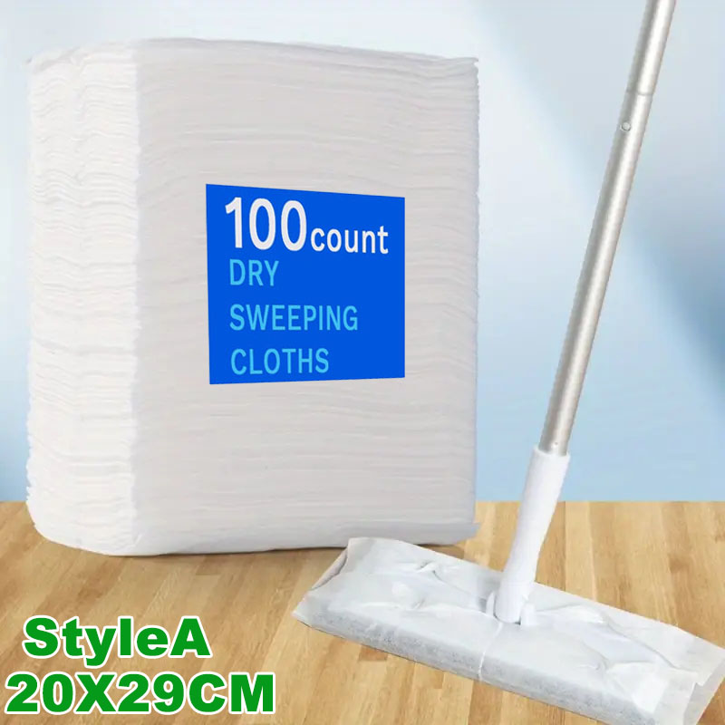 100PCS Disposable MicroFibre Electrostatic Floor Cloths Dust Removal Mop Paper Floor Cleaning Wipes for Flat Swivel Mop: SKY BLUE