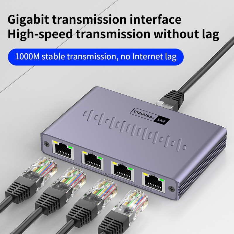 Rj45 divisores de cabo de rede, 1 to switches ethernet gigabit de 4 portas, 2 adaptadores de expansão de internet lan de 1000 mbps ,  rj45 conversores de rede.