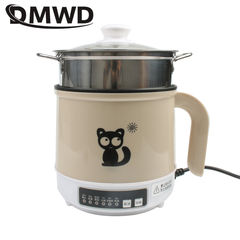 DMWD 220V Multifunctional Electric Cooking Pot Steaming / Boiling / Stewing Mini Hotpot Non-stick Egg Cooker For 1-2 People