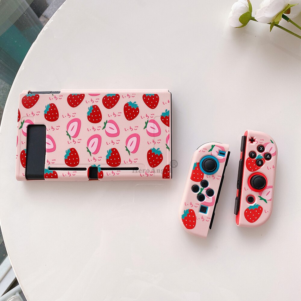 Aardbei Opbergtas Voor Nintendo Schakelaar Case Beschermende Shell Soft Case Leuke Reizen Draagtas Voor Schakelaar Zak Set