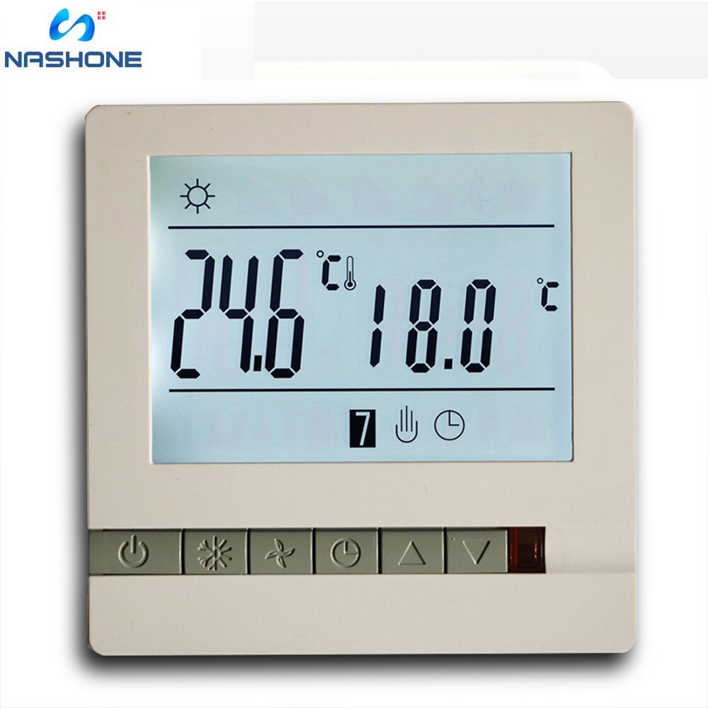 Nashone Thermostat Temperature Controller 220V 16A LCD Programmable Floor Heating Room Thermostat Room Temperature Controller: 3A Water Heating