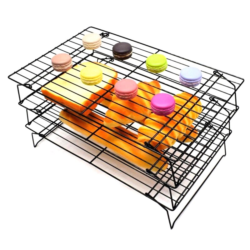 Estante de refrigeración apilable con capas de ELEG-3, soporte de red para enfriar pan, galletas, galletas y pasteles, enfriador en seco para cocinar