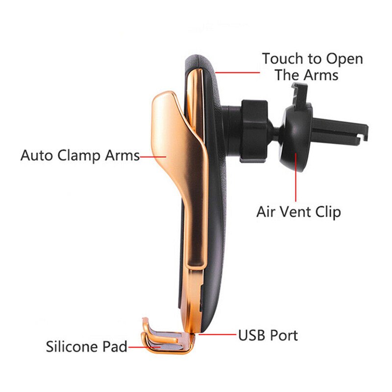 Automatische Spann 10W Auto Drahtlose Ladegerät Für IPhone Huawei Infrarot Induktion Schnelle Drahtlose Ladegerät Auto Ladegerät Telefon Halter