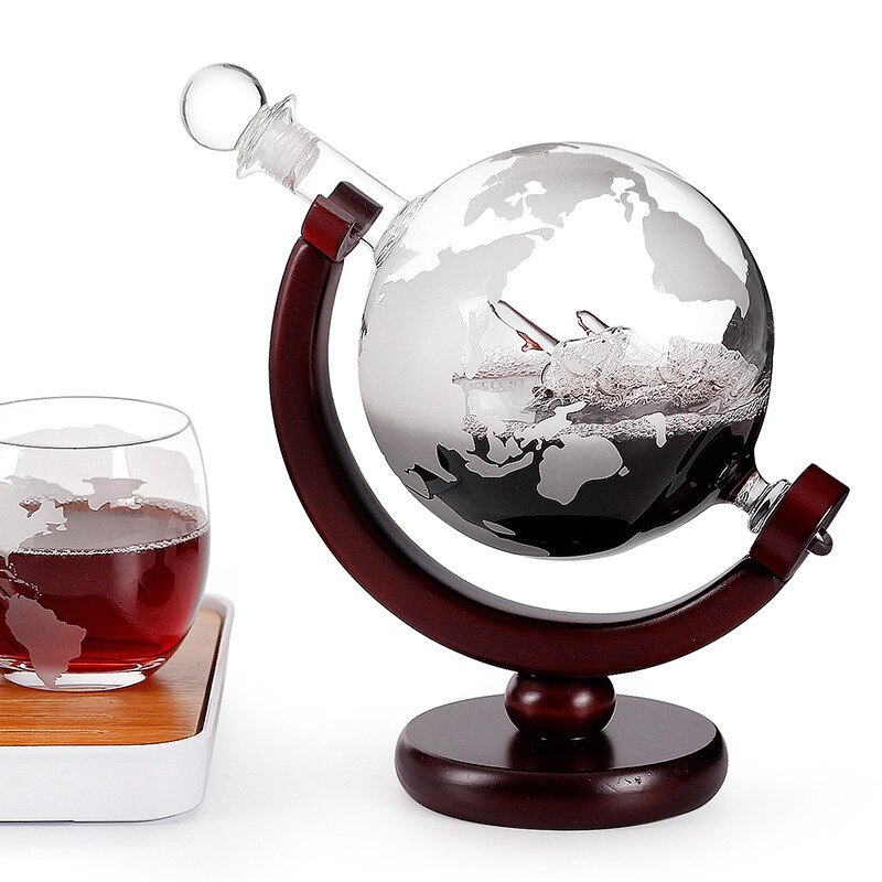 Globus Wein Karaffe Glas Kristall Party Alkohol Spender Bar Glaswaren Wodka Whiskey Karaffe Blei Kostenloser Krug Kreative
