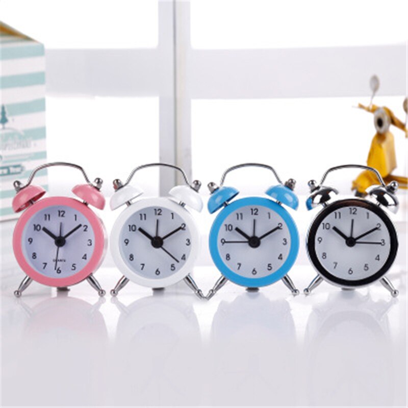 Alarm Clock multicolor Mini Alarm Clock Travel Bell Analog Desk Clock with Bell Outdoor Small Clocks