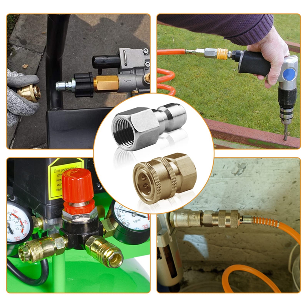 1/4 Inch Pressure Washer Couplers Quick Connect Male Female Connector Fittings Adapters Garden Urban Tool Irrigation Washing