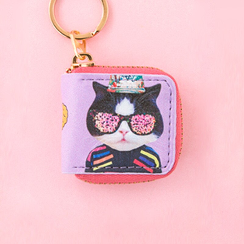 Bentoy Mini poche porte-monnaie Milkjoy dessin animé impression clé pendentif fille portefeuille forme breloque pour sac Ins vent mignon porte-clés pour les tout-petits: G