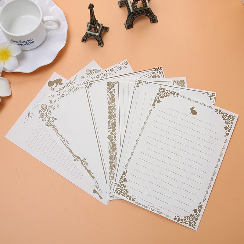 8 ark vintage retro skrivepapir papirblok notebrevsæt  g92e