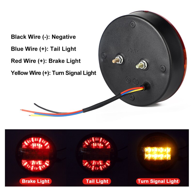 1 pièces 12V 24V LED arrière feu arrière lumineux avertissement rond Hamburger lumières pour lampe camion camion voiture Van remorque