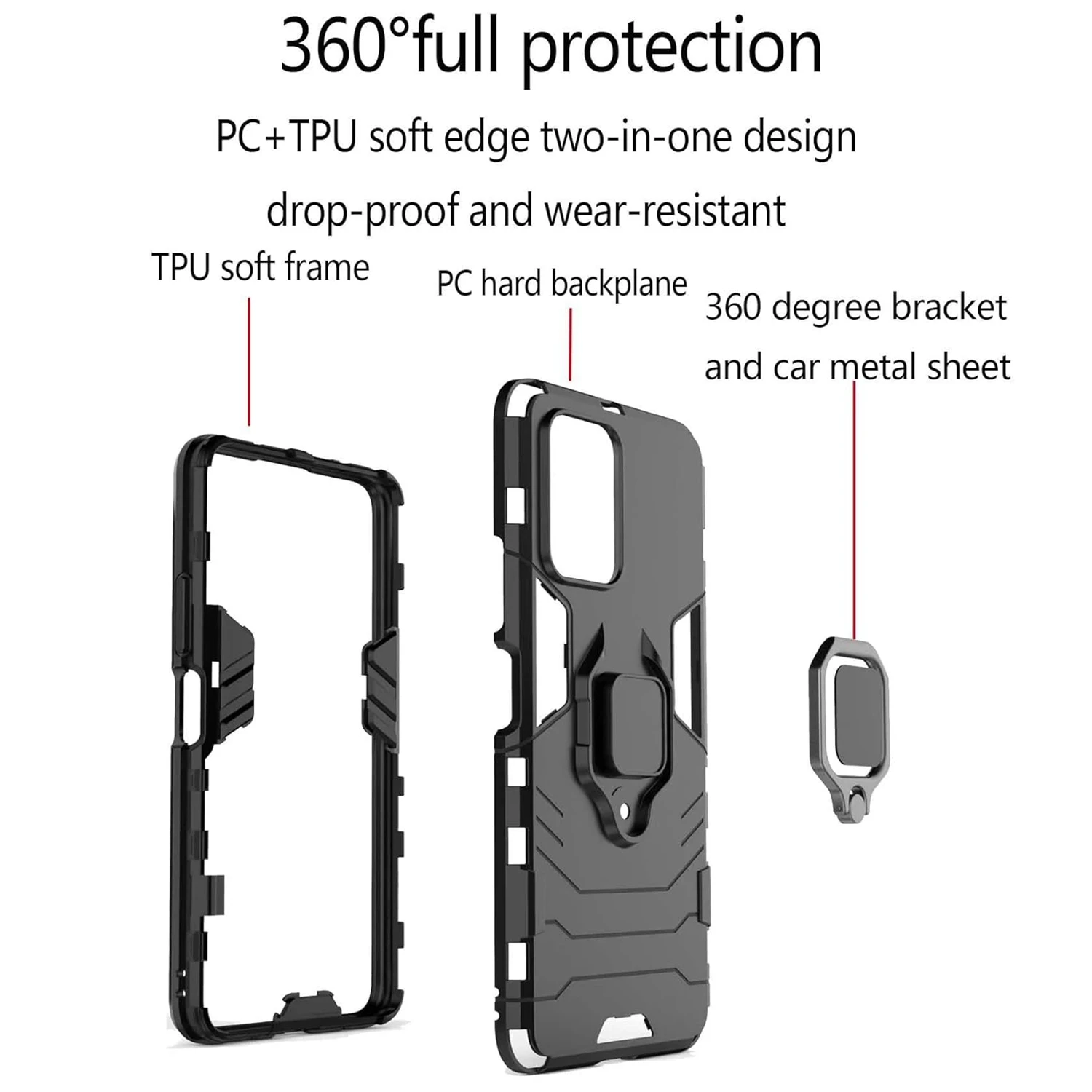 Funda con soporte para Xiaomi Poco F7 Ultra F7 Pro 5G, funda con soporte de anillo, soporte magnético, Fundas Coque