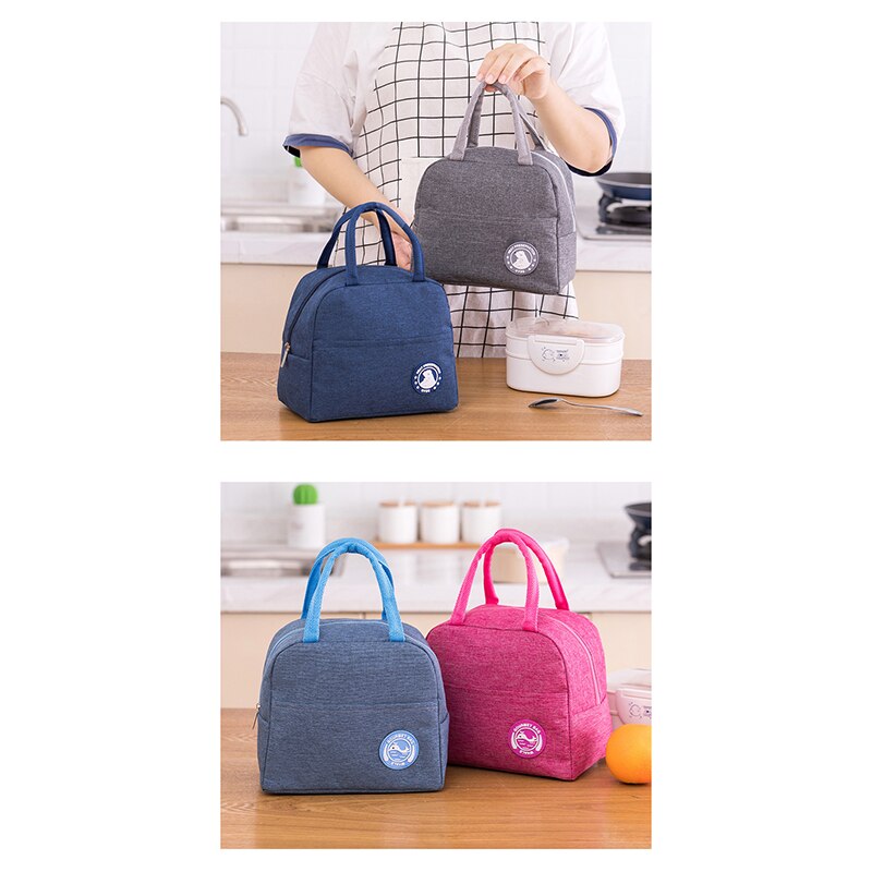 Bento Pouch Dinner Container School Food Storage Bags Portable Lunch Bag Thermal Insulated Lunch Box Tote Fresh Cooler Handbag