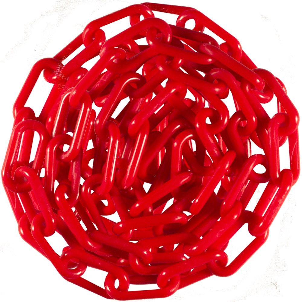 1pcs 5/10M Plastic Waarschuwingsketen Road Waarschuwing Blok Barrière Keten Verkeer Menigte Parking Controle 6/8/10MM Bescherming Accessoires: Rood / M12