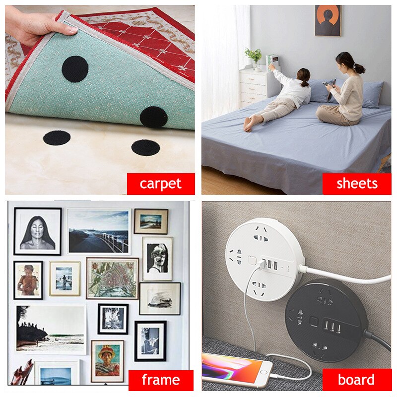 reusable Ties hook and loop self adhesive fastener round dots Stickers Velcros Tape Velcros Cable Ties Velcros Strap